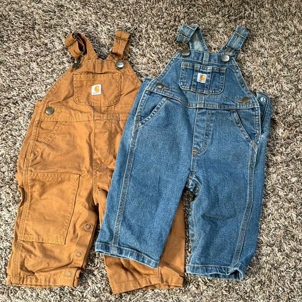 Carhartt Brown and Blue Kids One Pieces